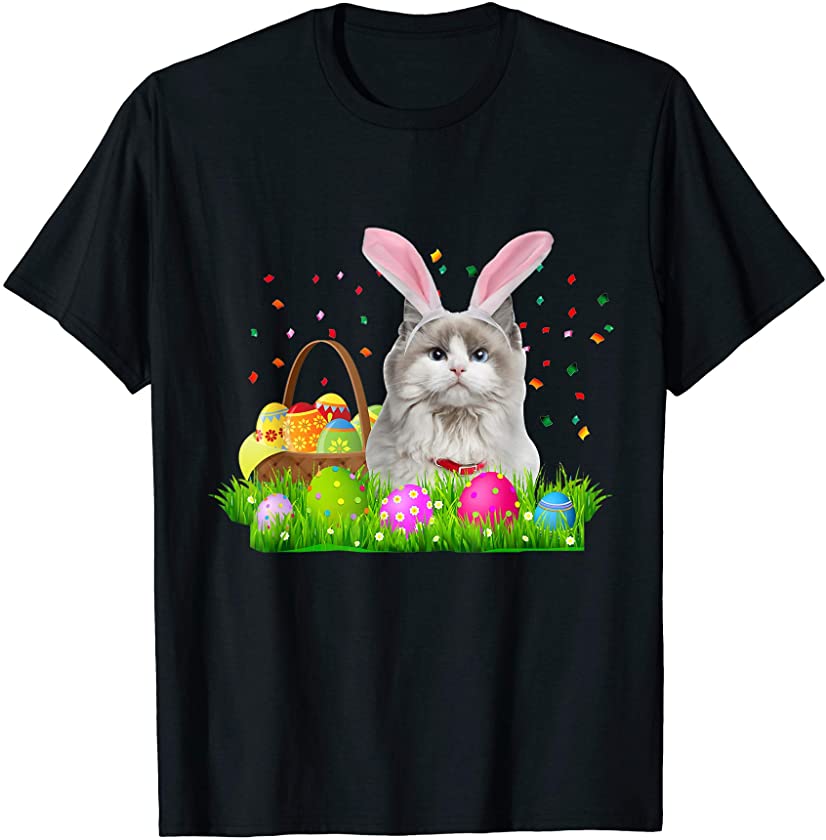 Bunny Ragdoll Cat Funny Easter Ragdoll Cat Lover Gifts T-Shirt