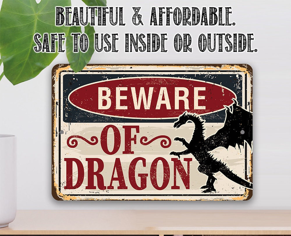 Beware Of Dragon – 8″ x 12″ or 12″ x 18″ Aluminum Tin Awesome Metal Poster