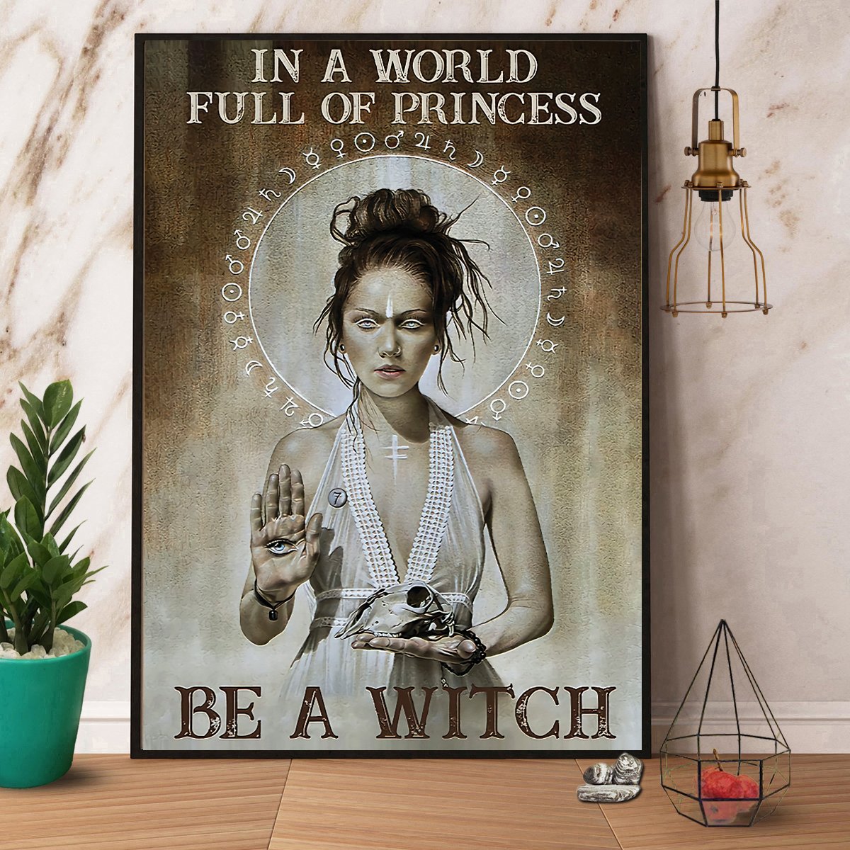 In A World Full Of Princess Be A Witch Halloween Canvas Prints Poster Wall Art