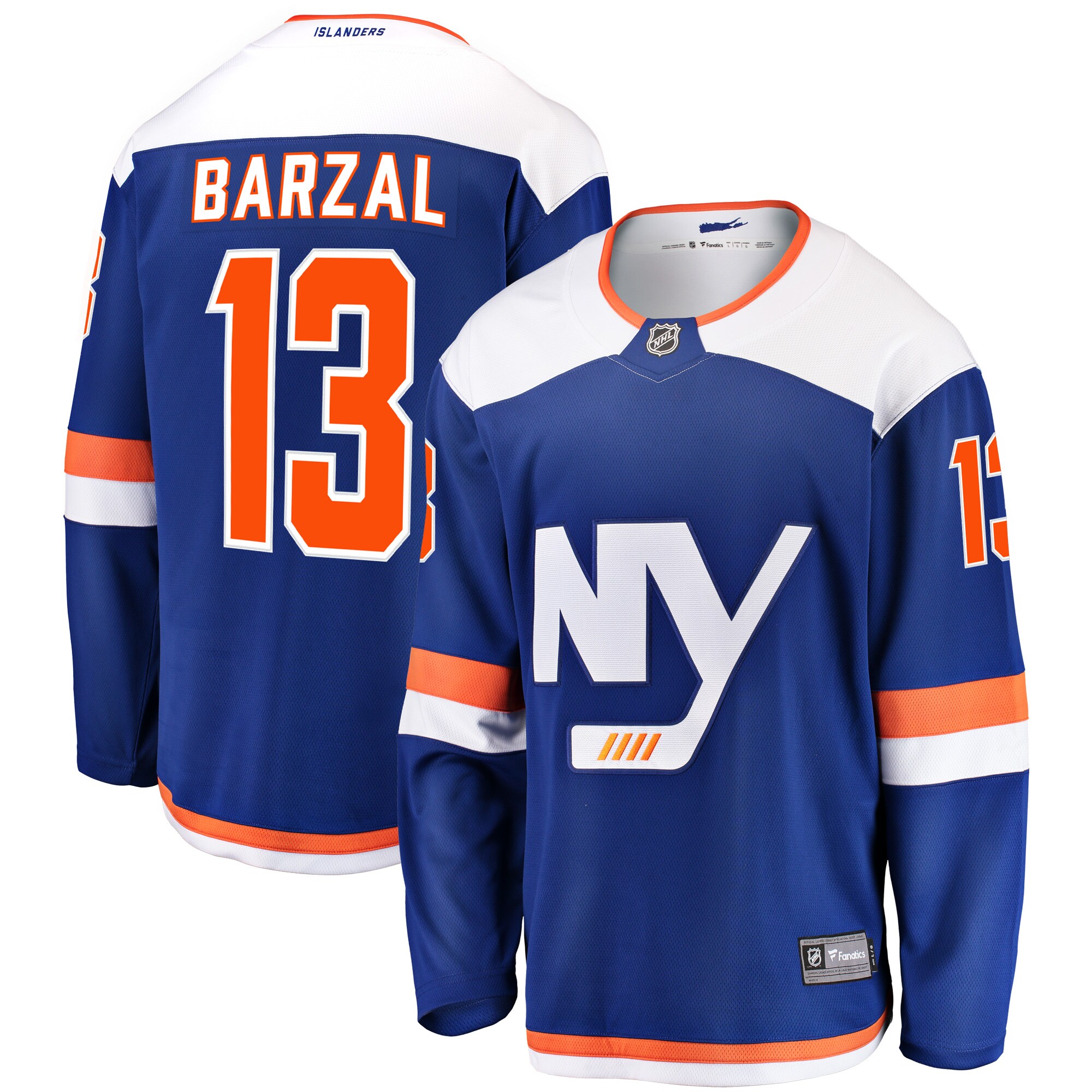 Men's New York Islanders Mathew Barzal Blue Alternate Breakaway Jersey