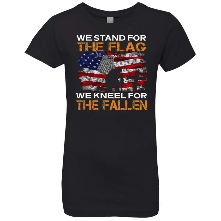 WE STAND FOR THE FLAG WE KNEEL FOR THE FALLEN VETERANS DAY TEES Level Girls’ Princess T-Shirt