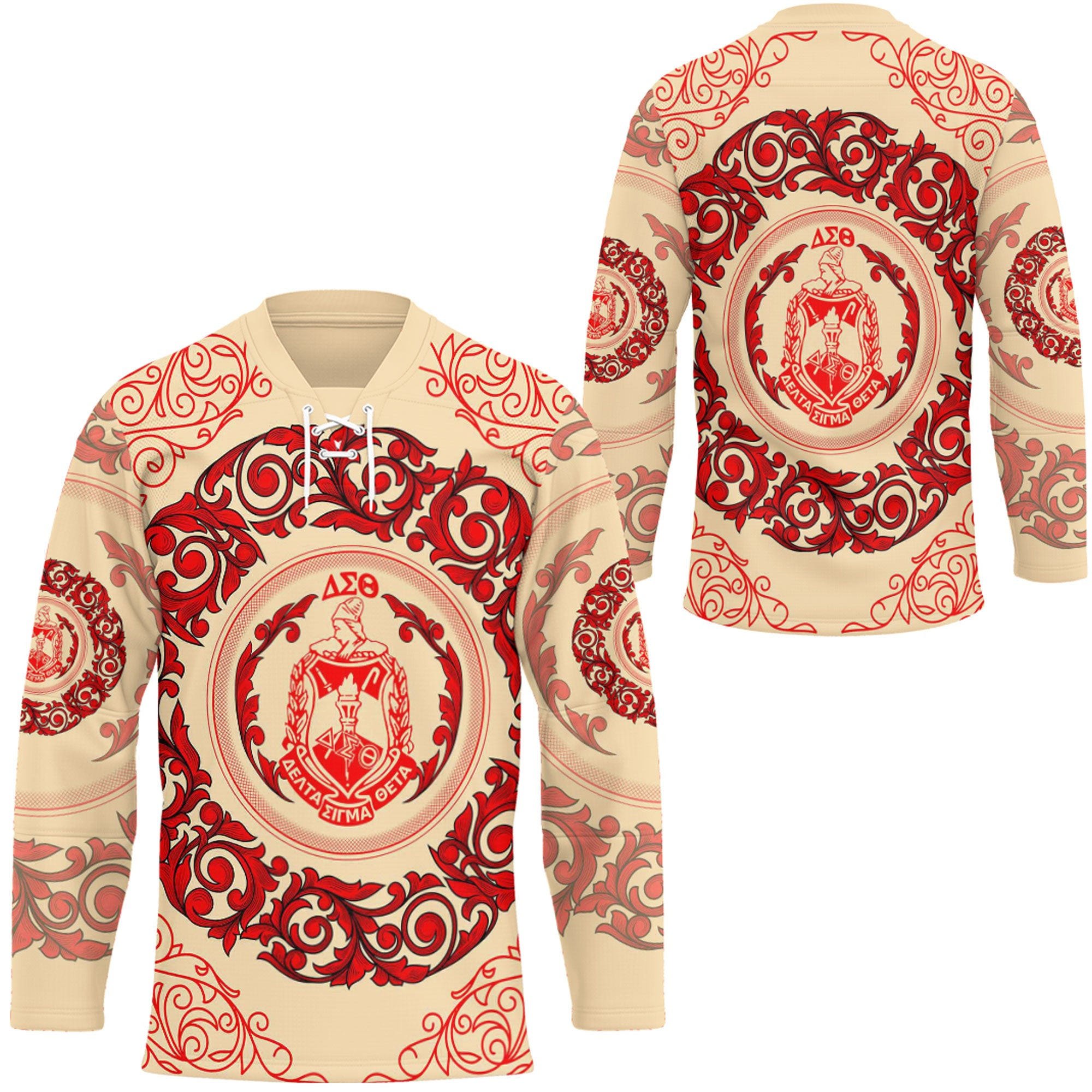 Africa Zone Clothing – Delta Sigma Theta Cream Sorority Hockey Jersey A35