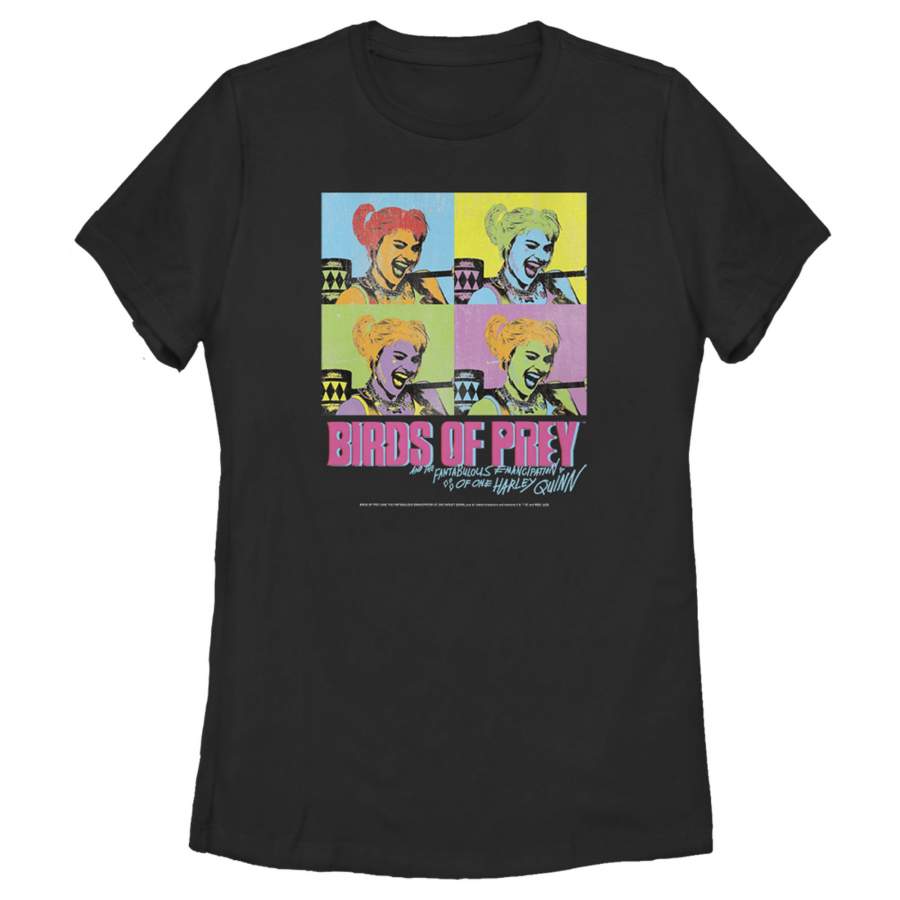 Birds of Prey Women’s Harley Quinn Pop Art  T Shirt