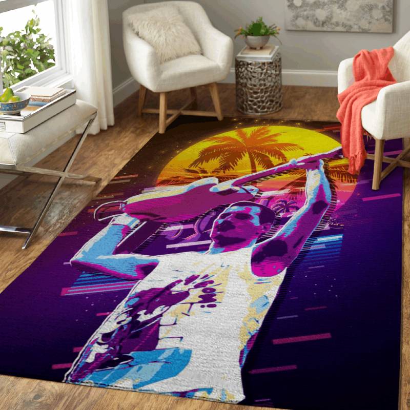 Queen Band Freddie mercury 80s Retro guitar Area Rug