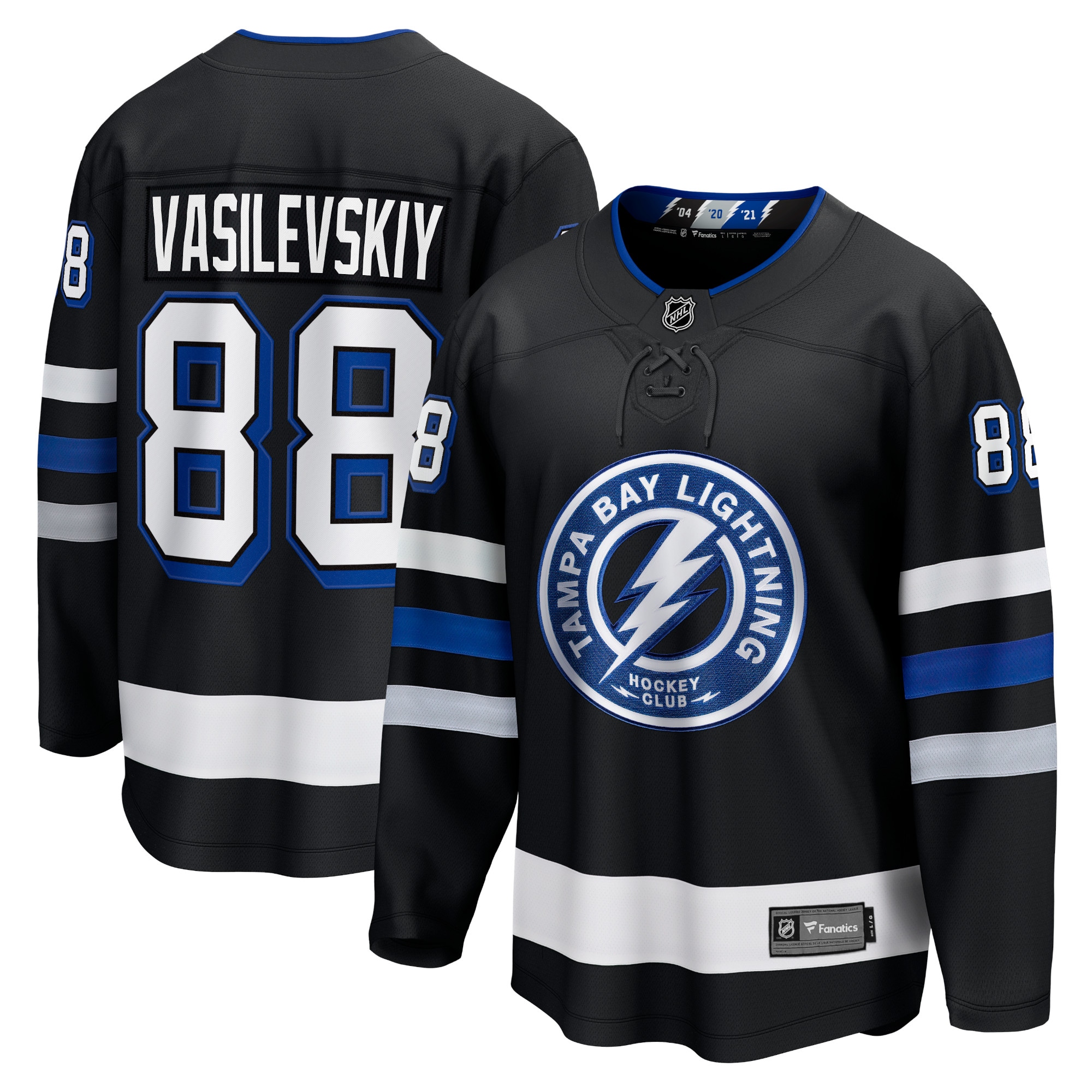 Andrei Vasilevskiy Tampa Bay Lightning Branded Alternate Premier Breakaway Player Jersey – Black