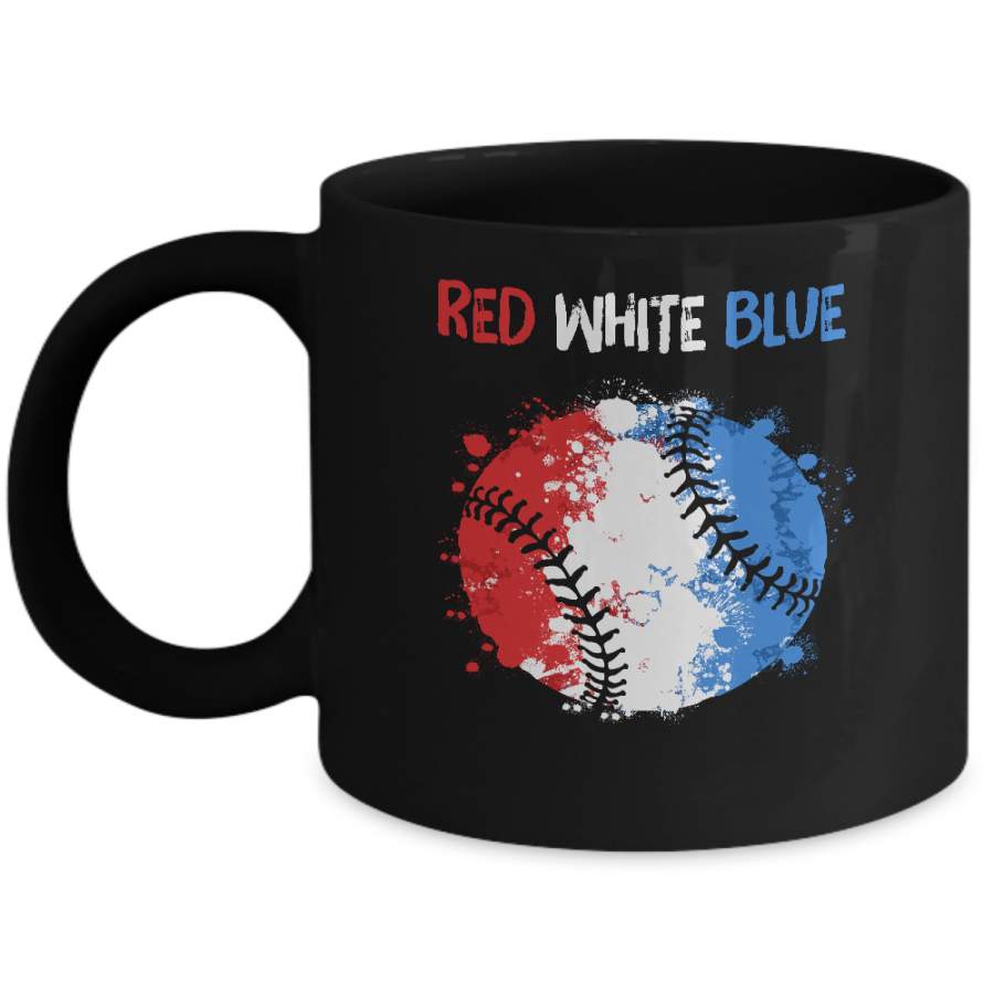 4Th Of July Red White Blue Baseball Lovers Patriotic Mug