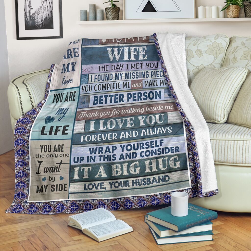 To My Wife The Day I Met You Blanket Gift For Wife From Husband Birthday Gift Home Decor Bedding Couch Sofa Soft And Comfy Cozy