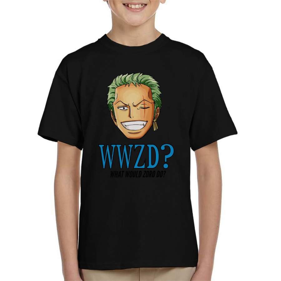 WWZD What Would Roronoa Zoro Do One Piece Kid’s T-shirt
