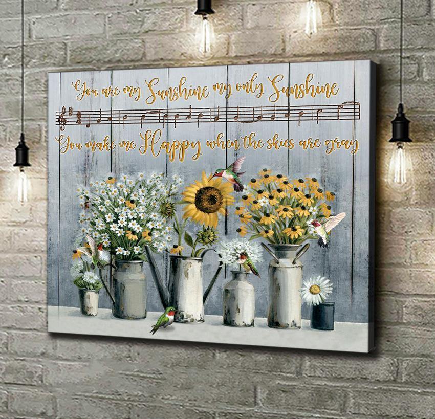 You Are My Sunshine – Best Gift Idea For Couple, Gift For Home Decor, Gift For Family – Horizontal Canvas Matte Canvas Wall Art