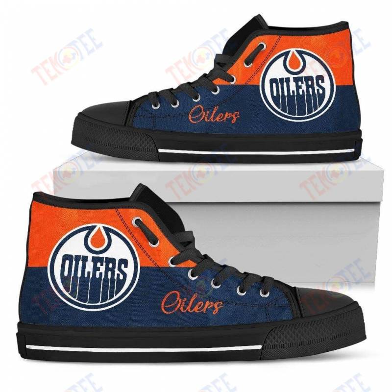 Mens Womens Edmonton Oilers High Top Shoes Divided Colours Stunning TMT315