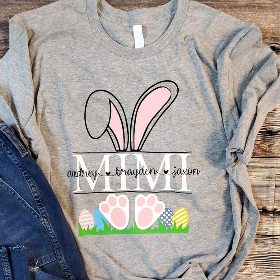 Lovelypod – Personalized Shirt, Bunny Mimi Shirt, Mimi Bunny Gift Shirt, Mimi Kid Names Shirt, Family Easter Shirt