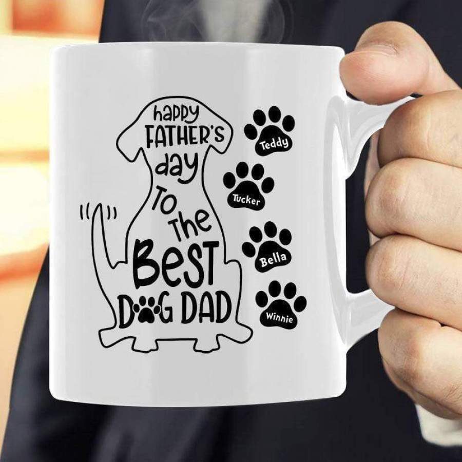 Happy Father Day To The Best Dog Dad Personalized Mug