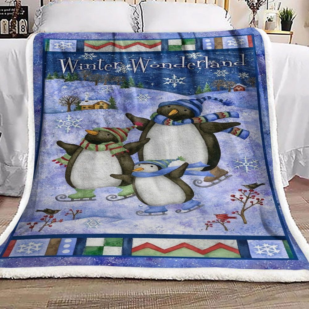 Christmas Penguin Bt2111038F Sherpa Fleece Blanket