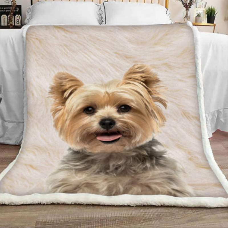 Yorkshire Terrier Dog Sherpa Blanket JR1402 70O31