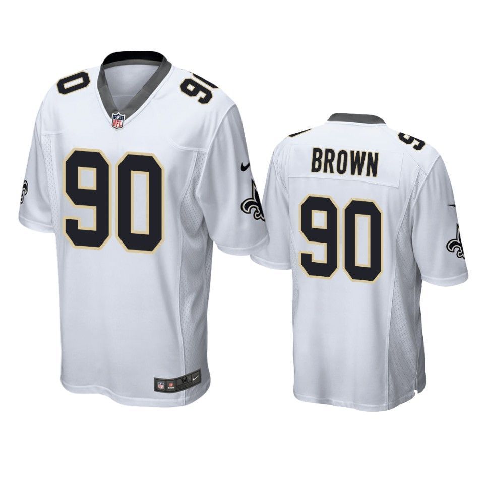 New Orleans Saints Malcom Brown Game White Mens Jersey