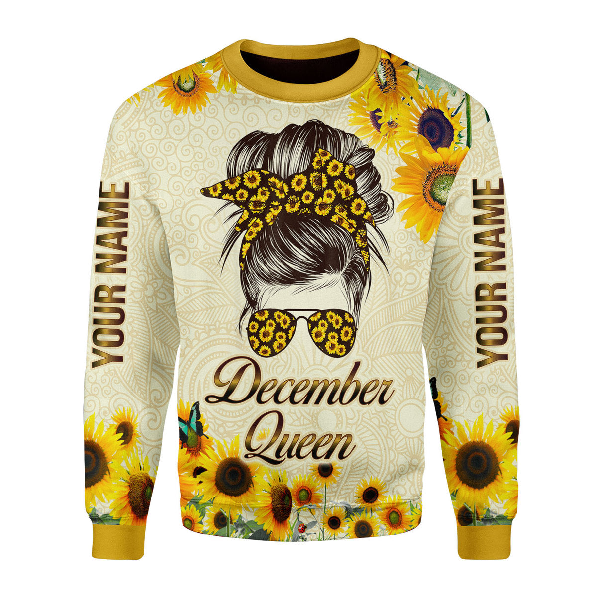 Customspig Personalized Ugly Sweater December Queen All Over Printed