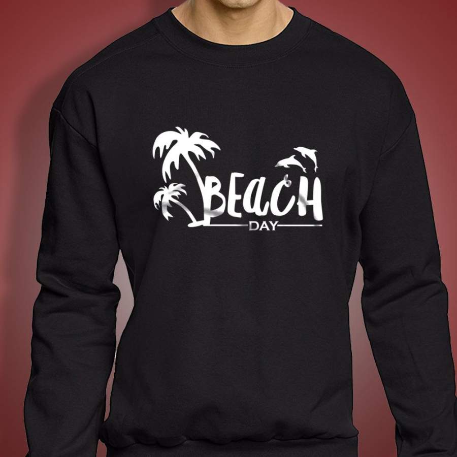 Beach Day Dolphin Palm Tree Men’S Sweatshirt