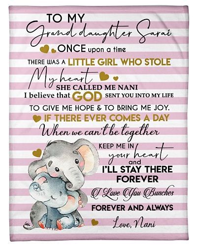 To My Granddaughter I Love You Bunches Elephant Blanket