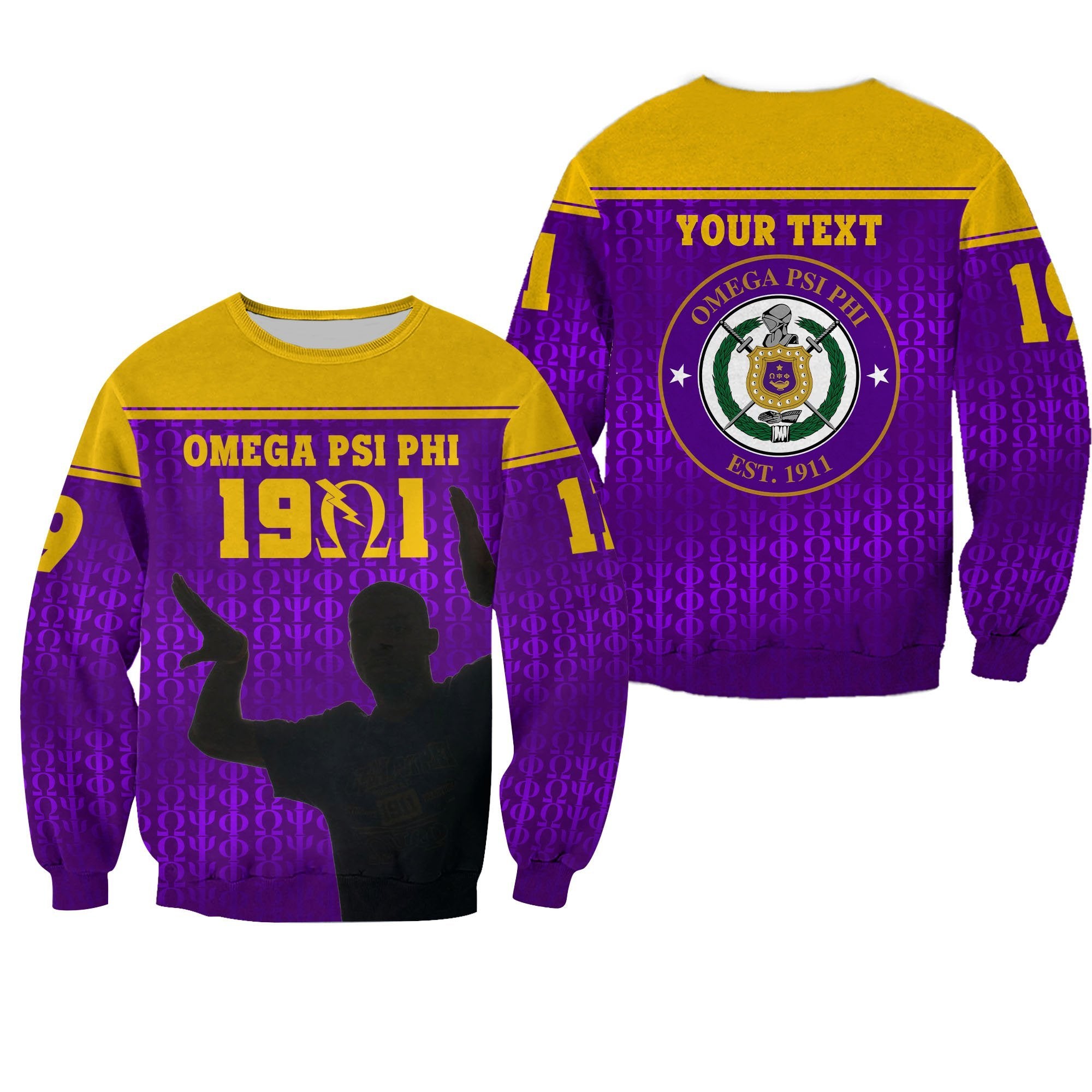 (Custom Personalised) Greek Life Sweatshirt – Omega Psi Phi Bull Dogs Simple Style Lt16