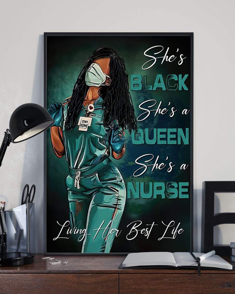 Black Queen Nurse Custom Name Canvas Prints Poster Print, Wall Art Canvas, Poster Canvas Wall Decor