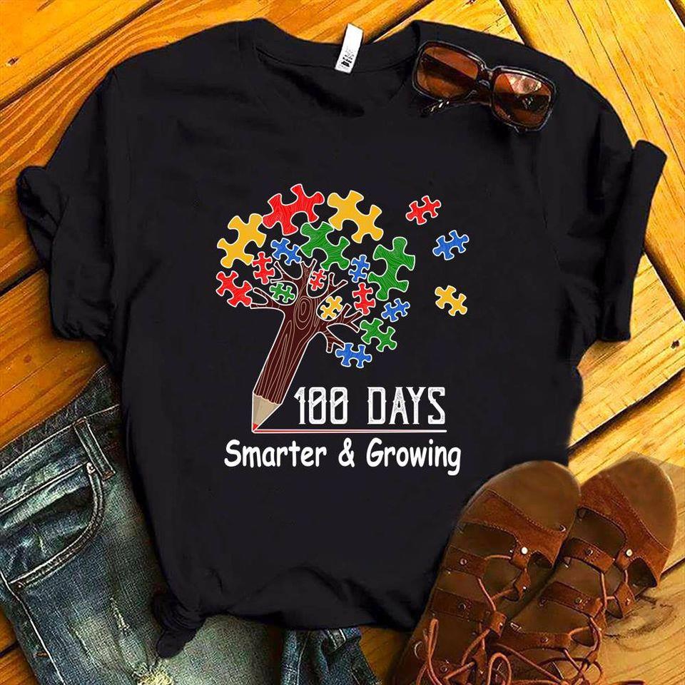 100 Days Smarter And Growing Black Men’S Women’S T-Shirt Hoodie Sweatshirt Plus Size Up To 5Xl
