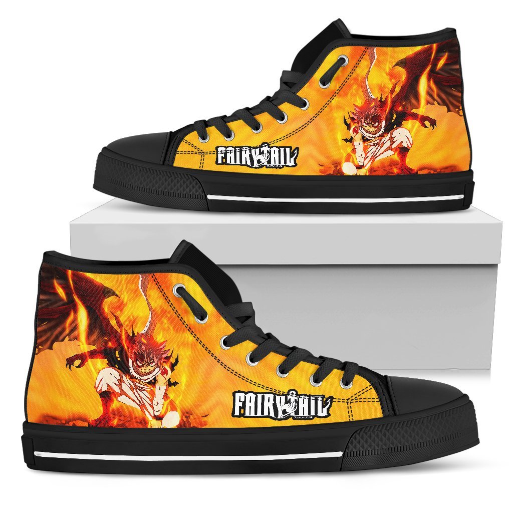 Natsu Shoes Hi Top Sneakers For Fairy Tail Anime Shoes