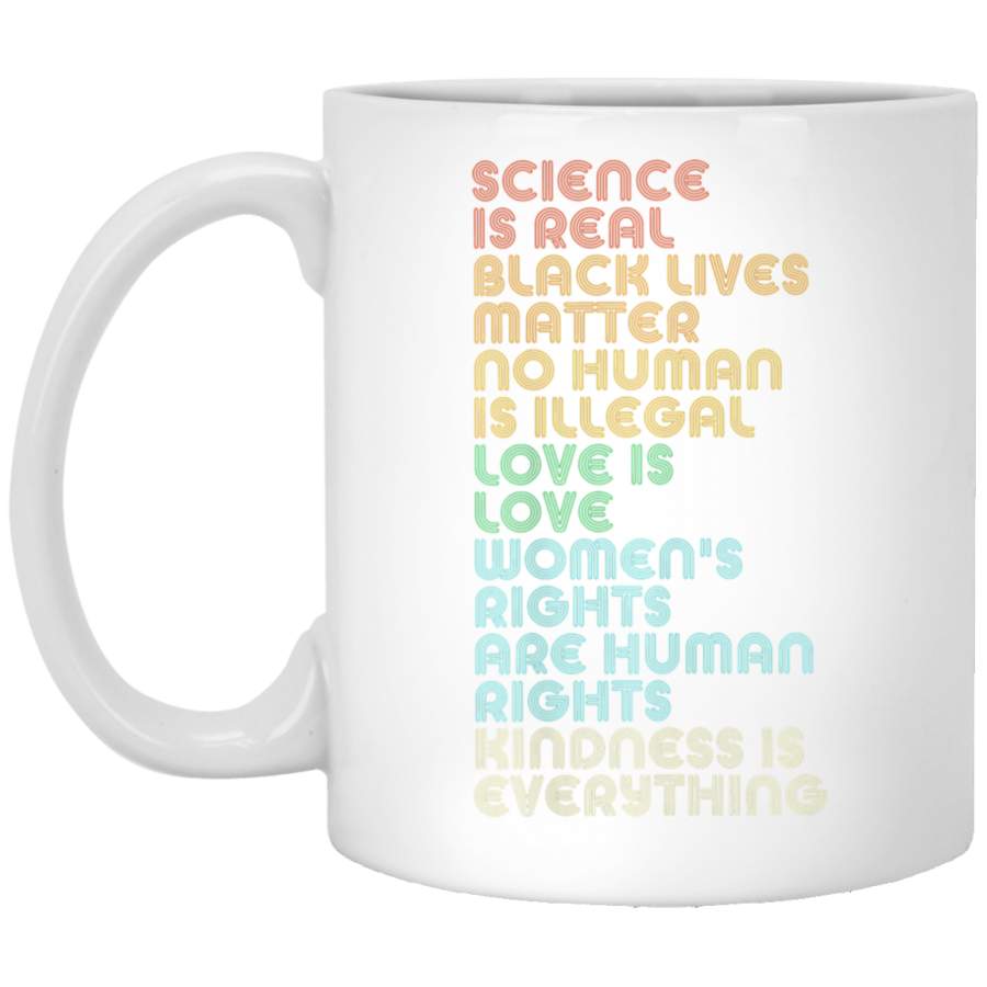 Vintage, Retro Science Is Real, Black Lives Matter White Mugs