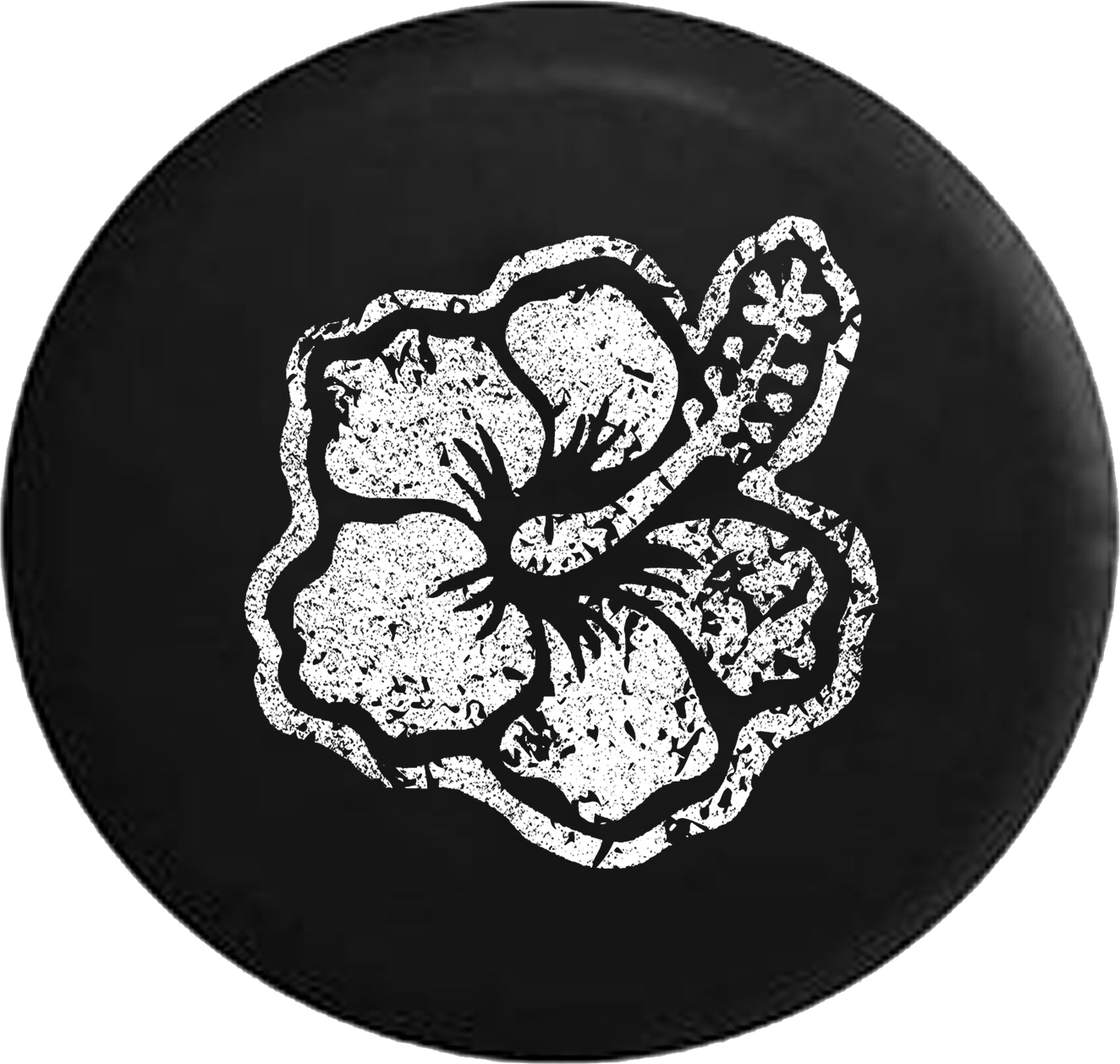 Distressed – Hibiscus Hawaiian Tropical Flower Jeep Camper Spare Tire Cover T161 Custom Size