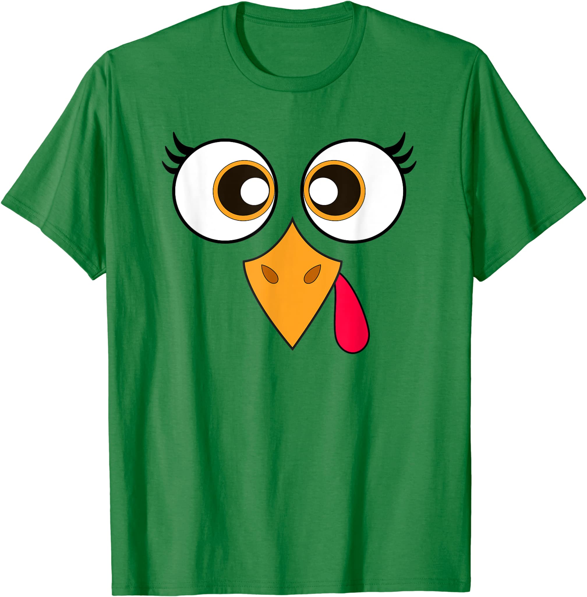 Cute Thanksgiving Turkey Face Shirt Women Girls Turkey Day T-Shirt