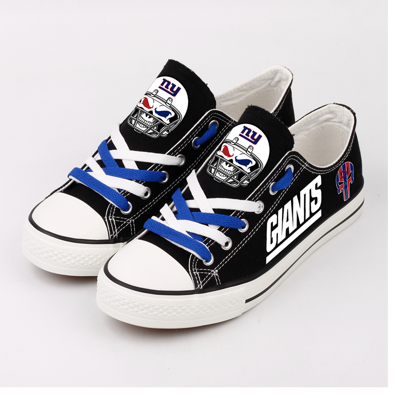 New York Giants Shoes Skulls Design Canvas Shoes For Fans