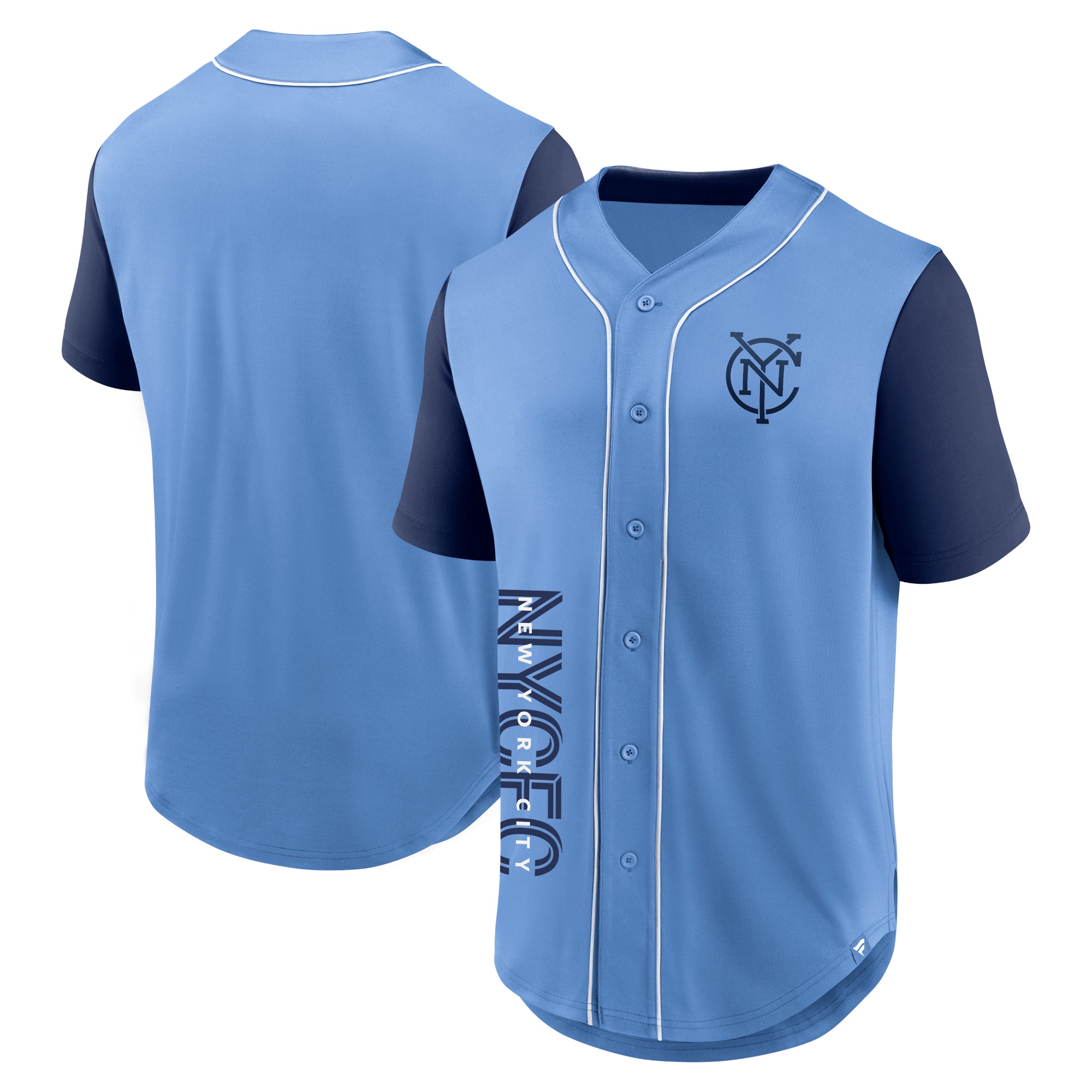 New York City FC Branded Balance Fashion Baseball Jersey – Light Blue