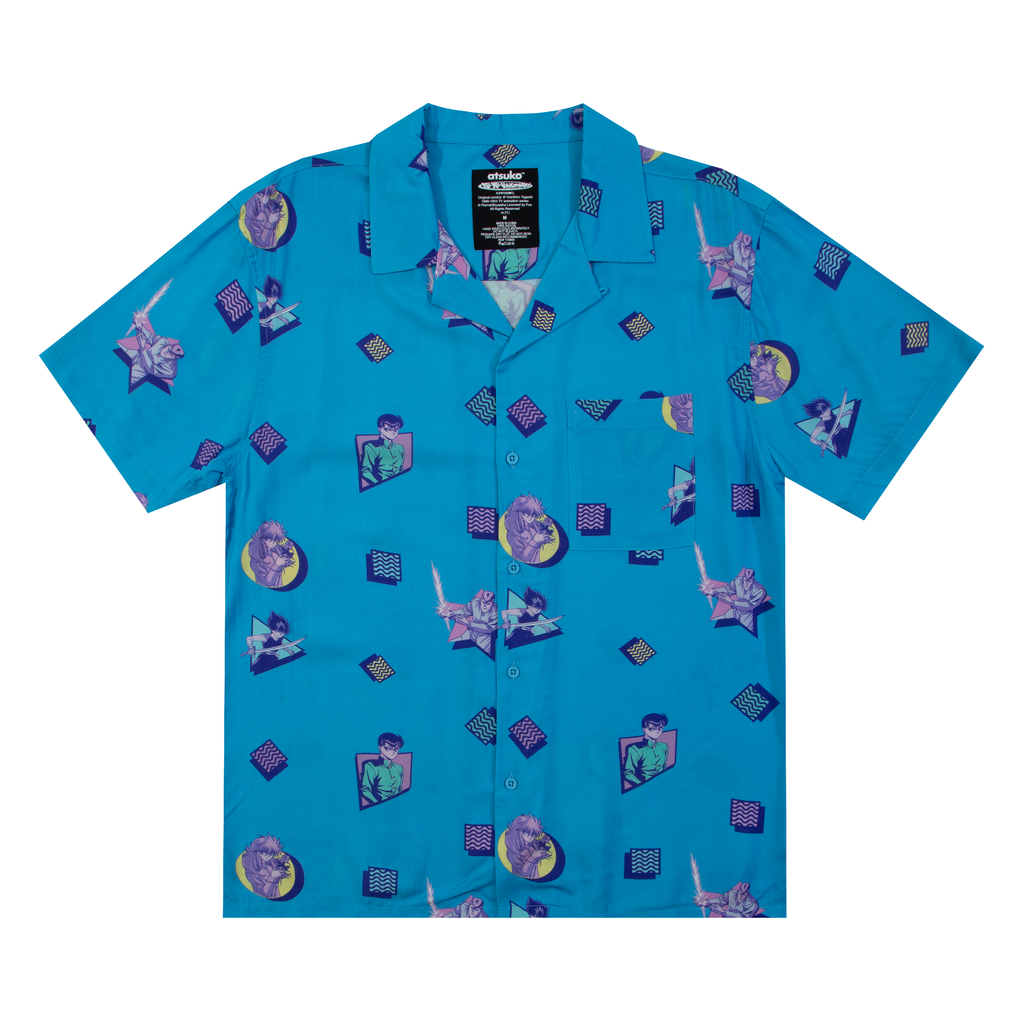 Yu Yu Hakusho Blue Button-Down Shirt