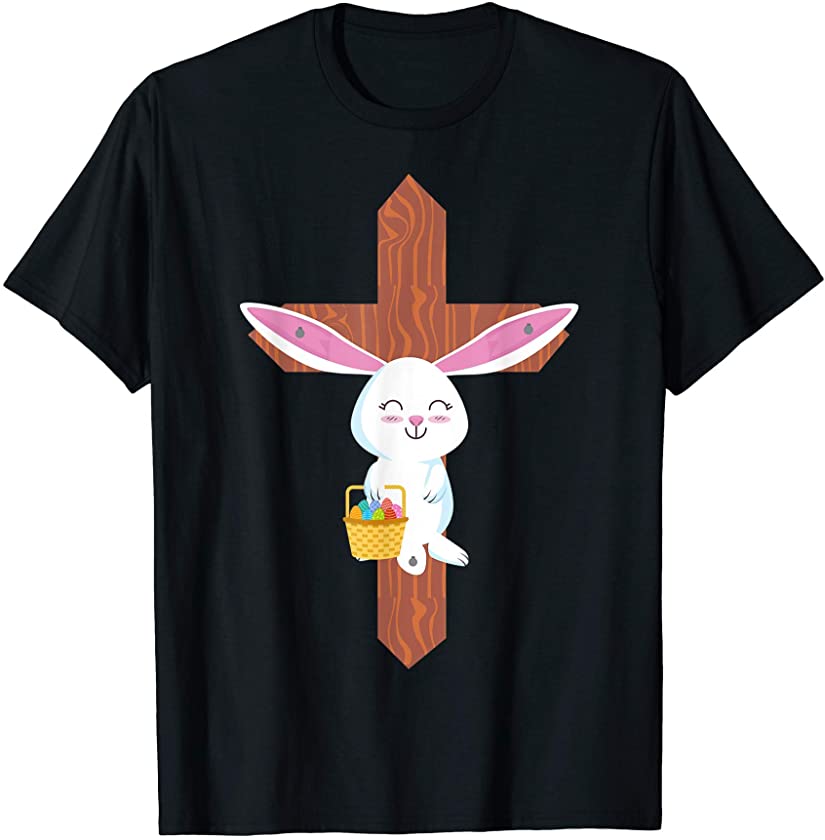 The Easter Bunny as Jesus on a Cross Funny Crucifiction T-Shirt