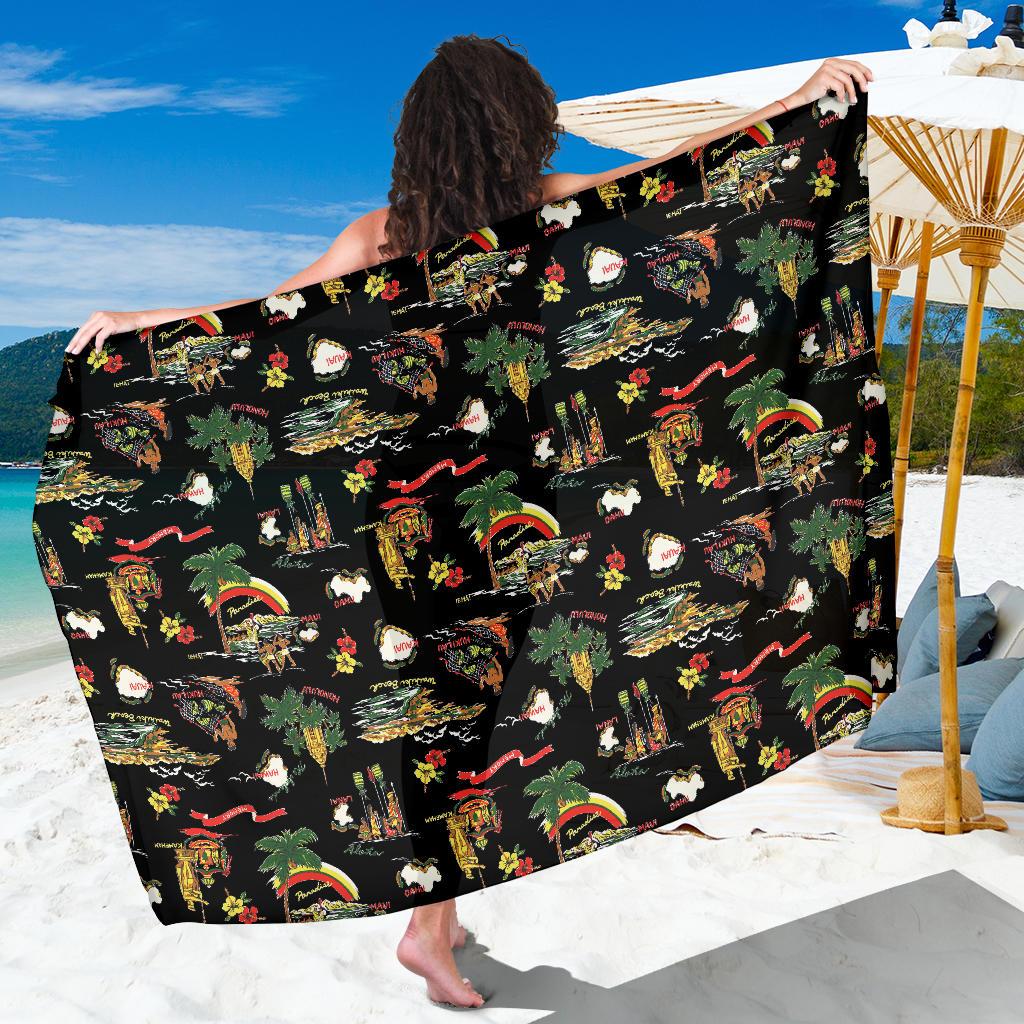 Hawaii Island Themed Print Sarong Pareo Wrap Ha105223