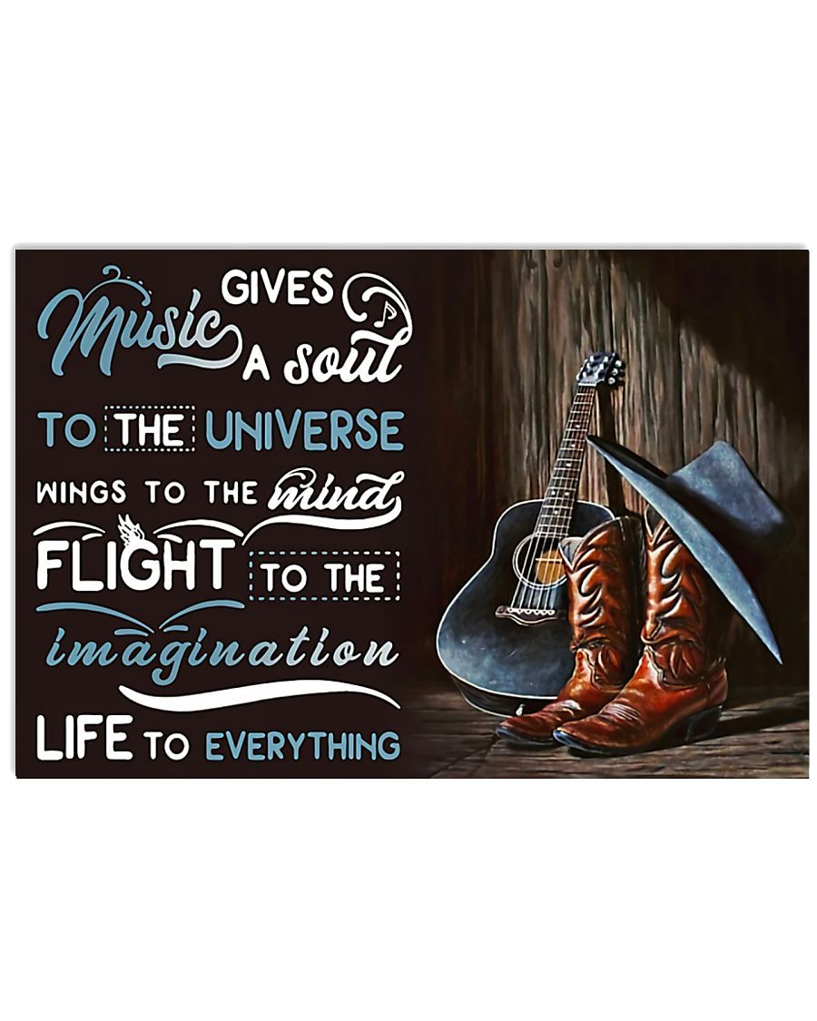 Music Gives Guitar Horizontal Canvas And Poster | Wall Decor Visual Art