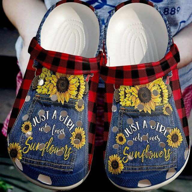 Sunflower Just A Girl Who Loves Jean Gift For Lover Rubber clog Shoes Comfy Footwear