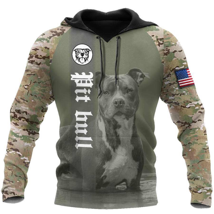 Pit Bull Camo Hoodie Shirt for Men and Women TN04102003