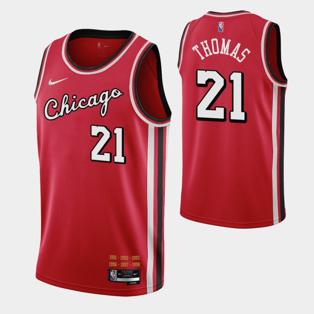 Chicago Bulls Matt Thomas 21 NBA 2021-22 City Brandedition Red Jersey Gift For Bulls Fans