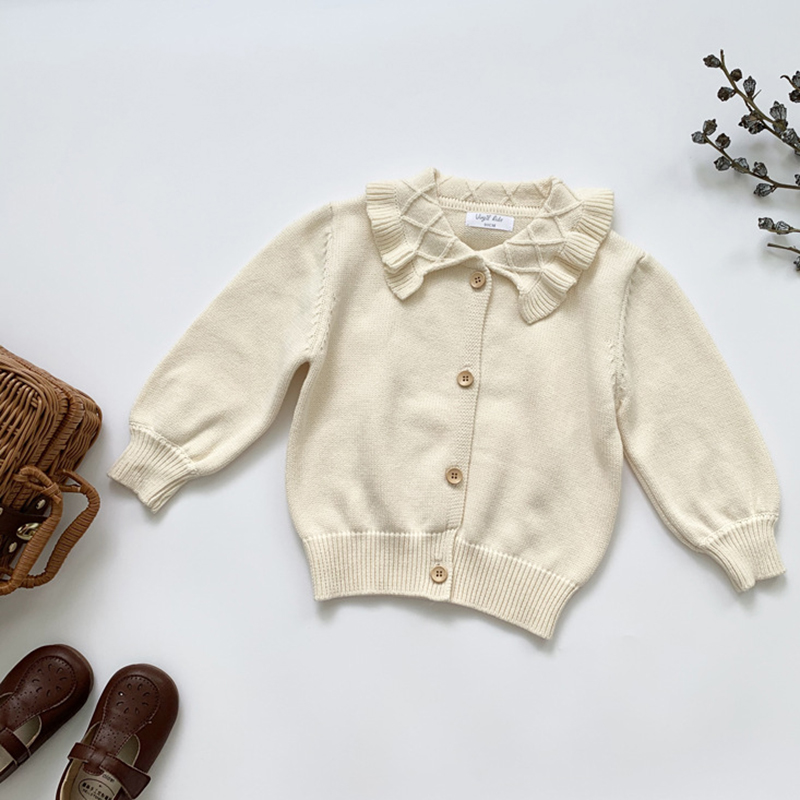 2022 Baby Girls Embroider Cardigan Coat Children Clothing Spring Autumn Baby Girl Long Sleeve Flower Knitted Kids Cardigan Coat alx