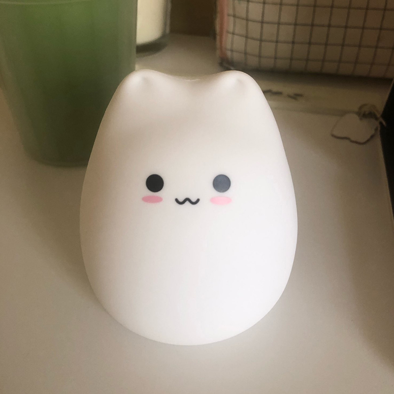 Led Night Light Touch Induction Cat Silicone Animal Light Children'S Holiday Gift Sleeping Cute Bedroom Desktop Decorative Light Alx Trendy Fashion