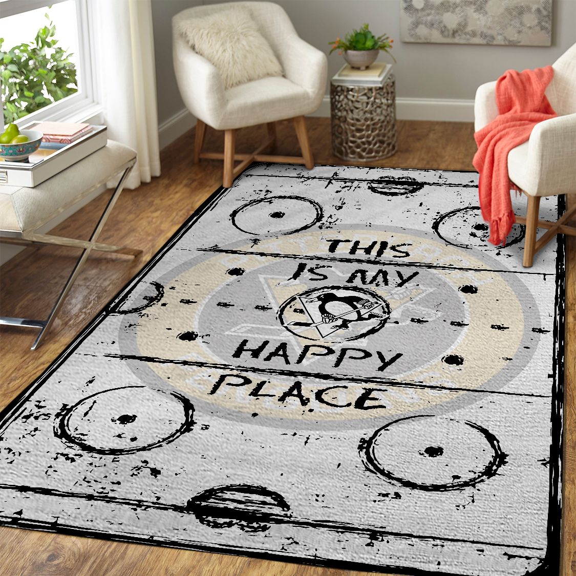 Pittsburgh Penguins Rug – This Is My Happy Place