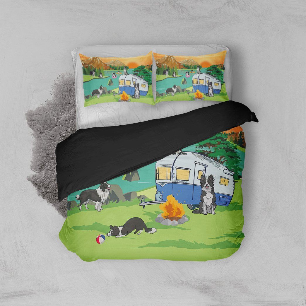 3D Border Collie Go Camping Custom Bedding Set