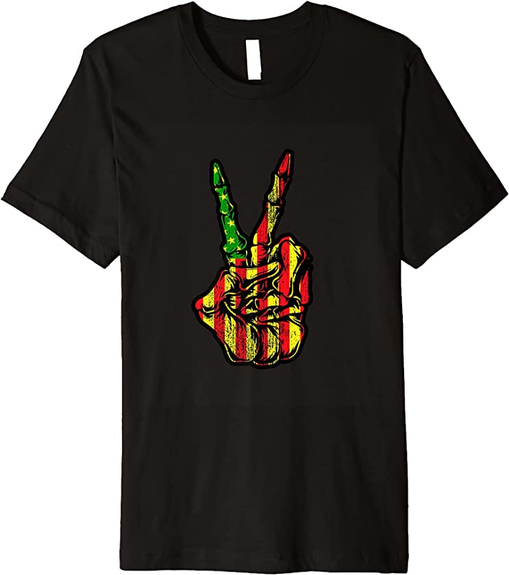 us flag peace sign African Americans independence juneteenth Premium T-Shirt