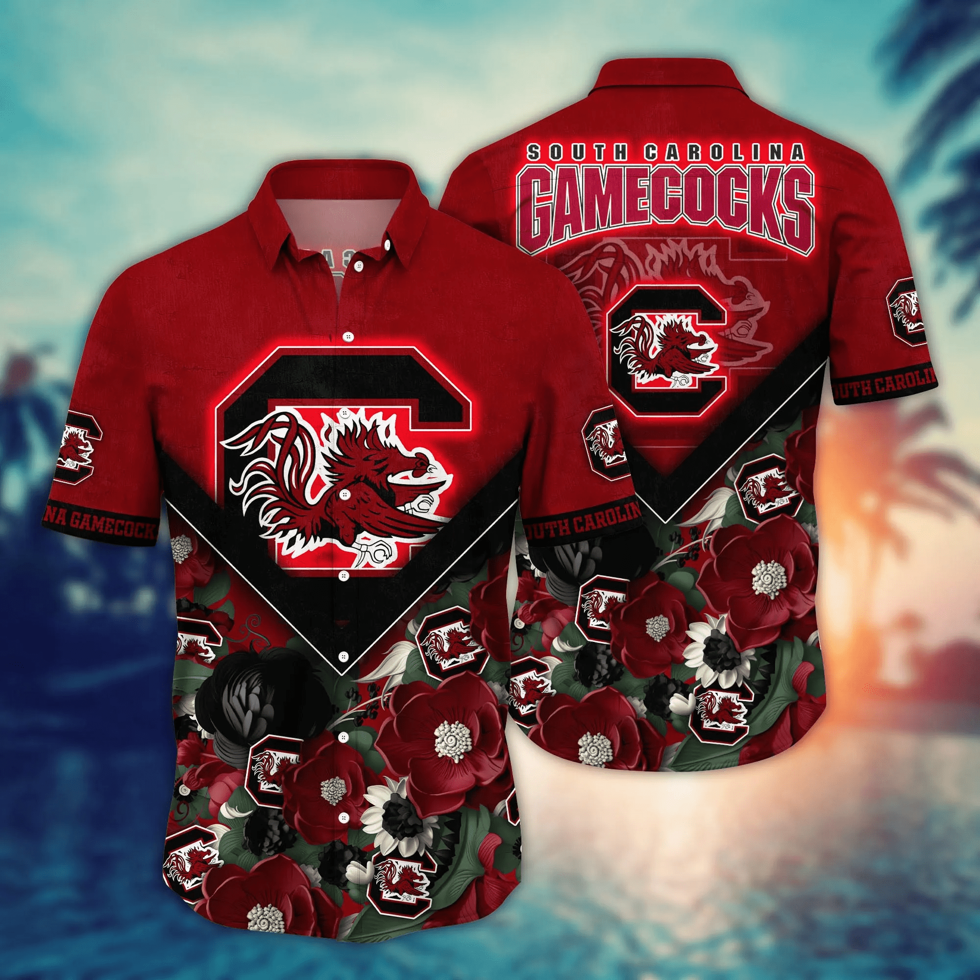 South Carolina Gamecocks NCCA Hawaiian Shirt Custom Tropical Aloha Shirt