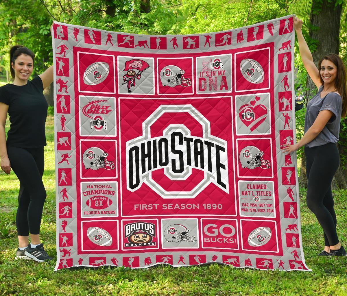 Fan Ohio State Buckeyes Quilt Blanket Amazing Gift Idea