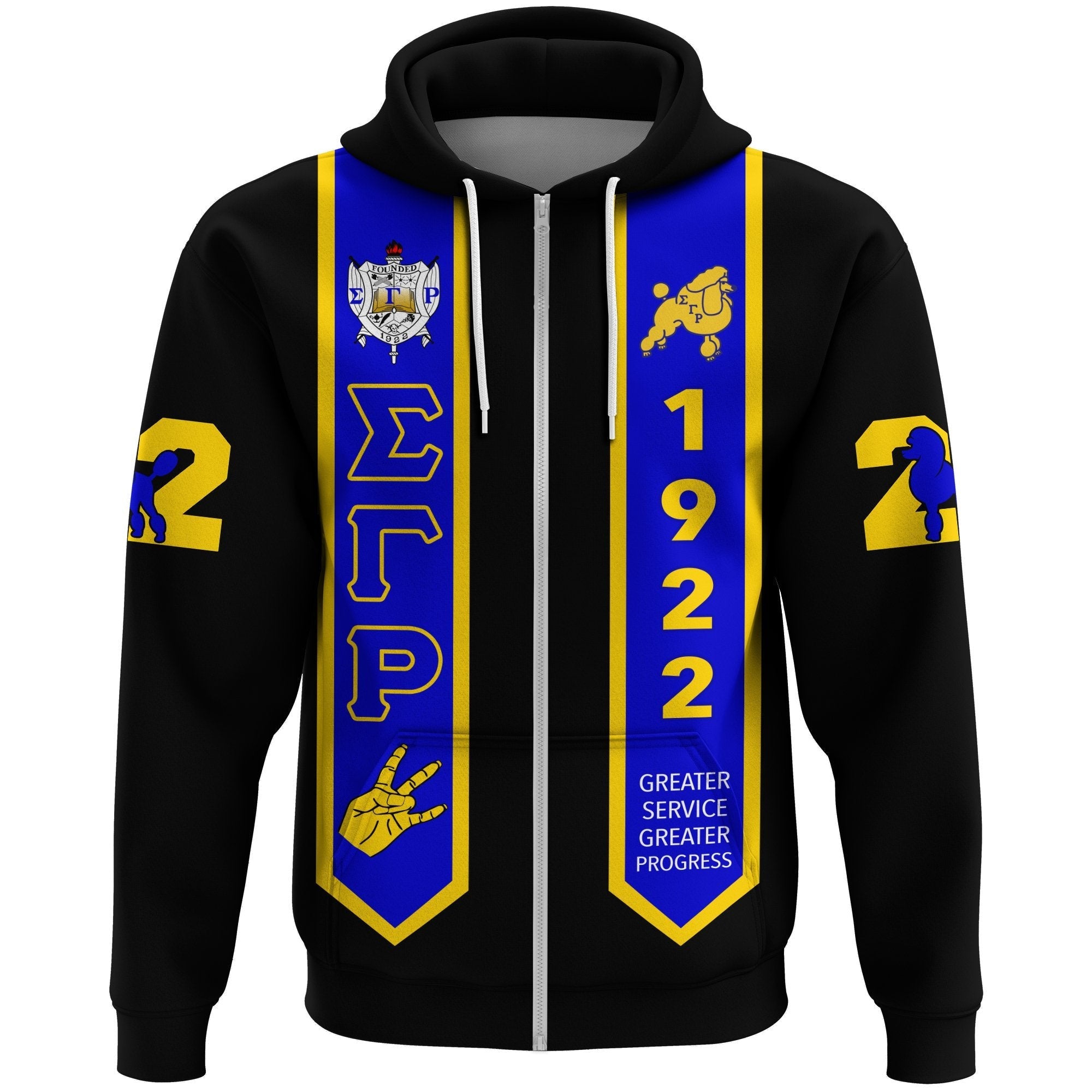 Sorority Hoodie – Sigma Gamma Rho Zip Hoodie Graduation Stole Style