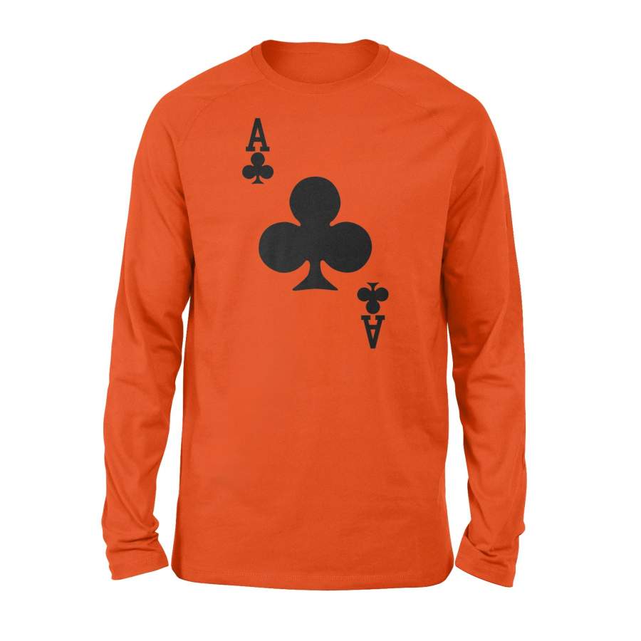 Ace Of Clubs Playing Card Halloween Costume Long Sleeve T-Shirt