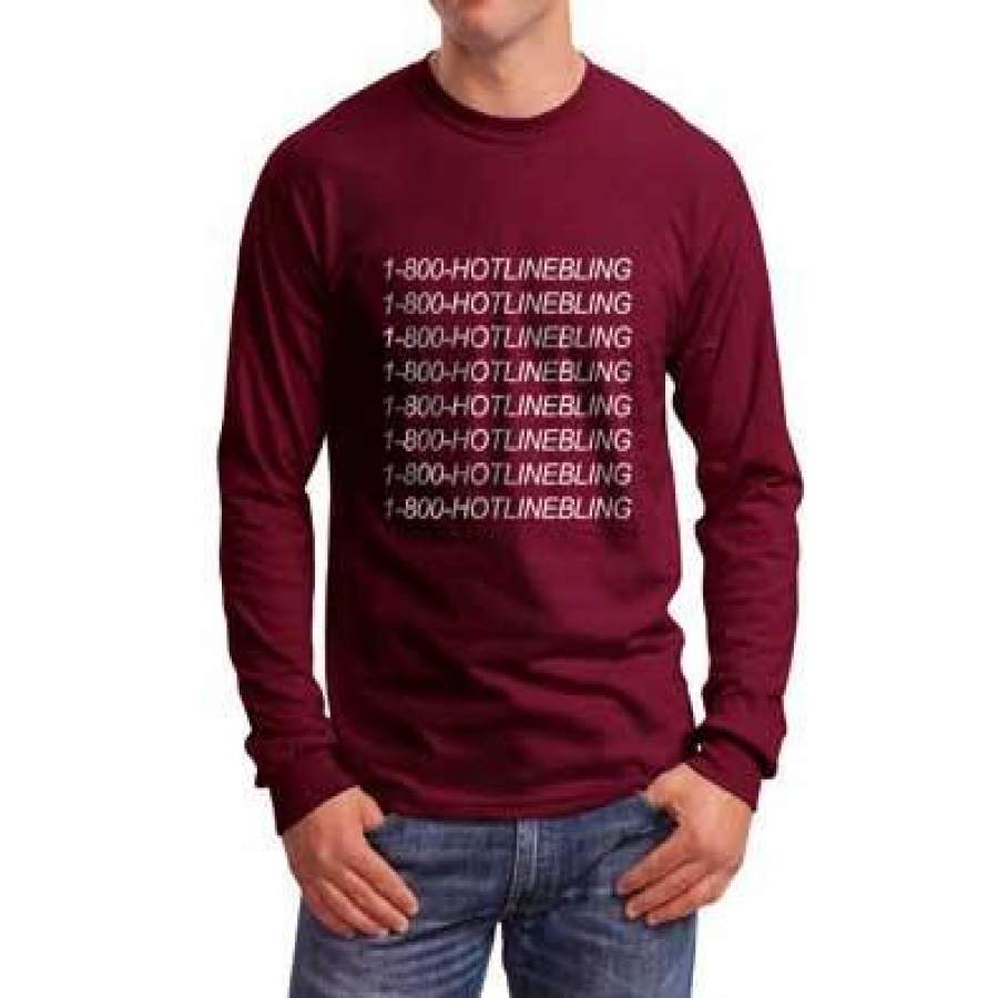 1800 Hotline Bling Drake Long Sleeve T-shirt for Men