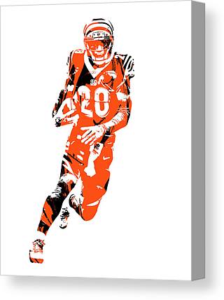 Joe Mixon Cincinnati Bengals Pixel Art 1 Joe Hamilton Canvas Print