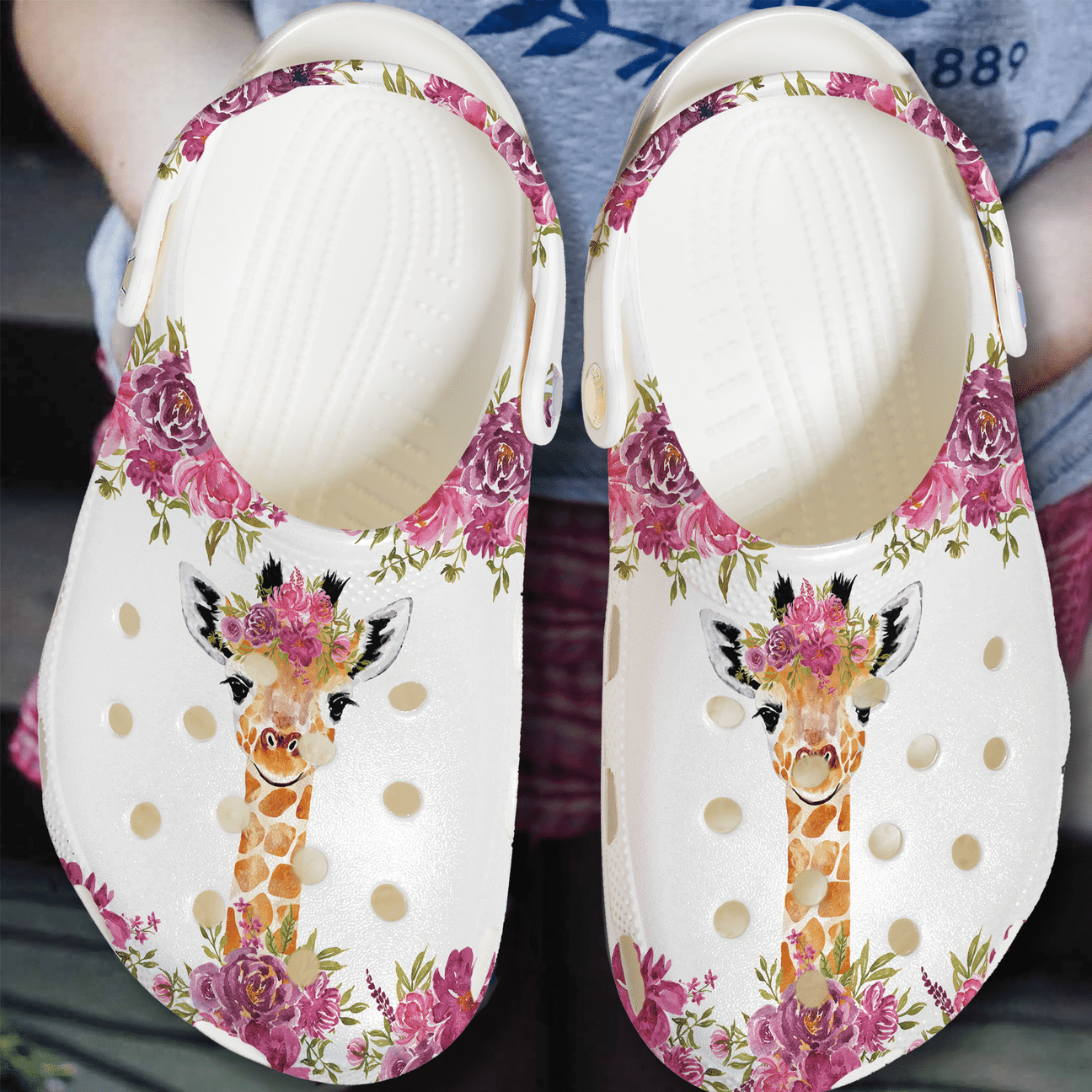 Cute Giraffe Personalized Clog, Custom Name, Text, Color, Number Fashion Style For Women, Men, Kid, Print 3D